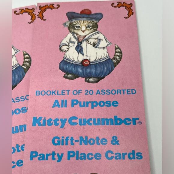 Vintage Kitty Cucumber book and gift tags NWT - Picture 3 of 11